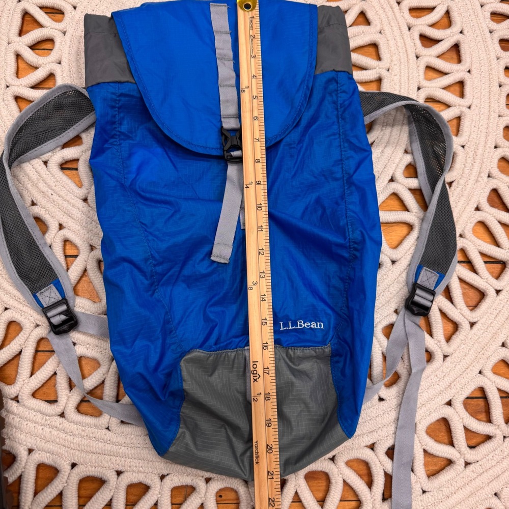 Llbean Blue Gray Lightweight Packable Backpack Tr… - image 5